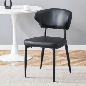 Black Minimalist Ergonomic Dining Chair, With A Curved Backrest For Comfortable Design,Unlocking A Comfortable And Minimalist New Sitting Posture