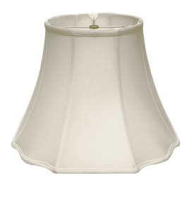 Modified Fancy Octagon Softback Lampshade With Washer Fitter, White Natural Fabric Lampshade For Table Lamps, 9 Top X 18 Bottom X 13 Height