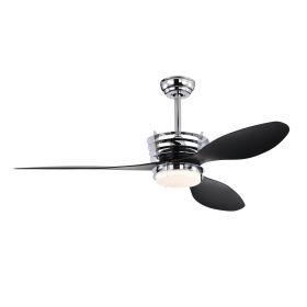 52'' ABS Blades Ceiling Fan With Lights And DC Remote, DC Motor Modern Ceiling Fan With 3 ABS Fan Blades & 2 Down Rods, Indoor Ceiling Fan With L