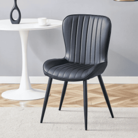 The Black Minimalist Ergonomic Dining Chair Comes In A Pack Of 4, With A Comfortable Design Of Extended And Curved Seat Cushions, Unlocking A Com