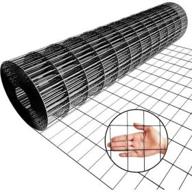 60inch X 50ft Black Vinyl Coated Hardware Cloth 2  X 4  16Ga Welded Wire Mesh Fence, PVC Coated Welded Chicken Wire Fencing, Metal Garden Plant F