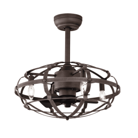 Best Sells Modern Enclosed Ceiling Fan Indoor With Remote Control And Bladeless Rust Red Industrial Ceiling Fan Light Kit