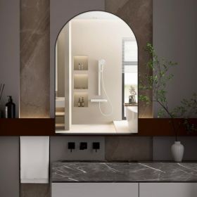 24x36 Inch Arched Recessed Medicine Cabinet, Metal Framed Bathroom Wall Cabinet With Mirror And Adjustable Shelves, Wall Mirror With Storage For