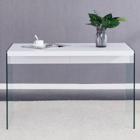 The Top Of The Coffee Table Is Made Of MDF And White Stickers, And The Sides Are Clear Tempered Glass. The Design Is Simple And Elegant, And The