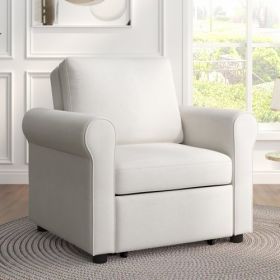 3-in 1 Sofa Bed Chair, Convertible Sleeper Chair Bed,Adjust Backrest Into A Sofa,Lounger Chair,Single Bed,Modern Chair Bed Sleeper For Adults,Cre