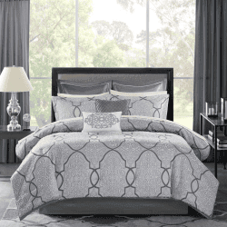 12 Piece Comforter Set With Cotton Bed Sheets Silver Cal King