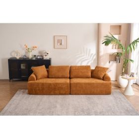 LY-024OR COMPRESSION SOFA4-seater Combined Sofa, Crochet Yarn Fabric, Full Sponge Compression Sofa,combined Sofa With 4 Pillows For Home Living
