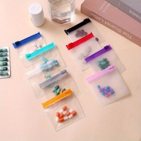 Reusable Split Bag Set, 10 Self-sealing Drug Organizer, Clear Pill Bag With Slide Lock, Travel Pill Bag For Pills And Small Items