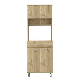 Helis Pantry Double Door Cabinet, One Drawer, Four Legs, Three Shelves
