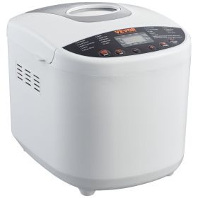 VEVOR Bread Maker, 19-in-1 2LB Dough Machine, Nonstick Ceramic Pan Automatic Breadmaker with Gluten Free Setting, Whole Wheat Bread Making, Digit