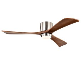 Ceiling Fan With Lights Remote Control,Quiet DC Motor 3 Wood Blade Ceiling Fans 6 Speed Levels,Reversible Ceiling Fan, For Patio Living Room, Bed